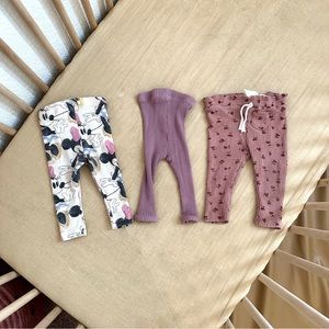 ZARA 6-9 month Disney and patterned leggings
